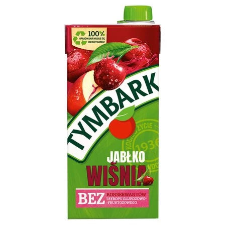 TYMBARK Napój owocowy jabłko wiśnia 1 L